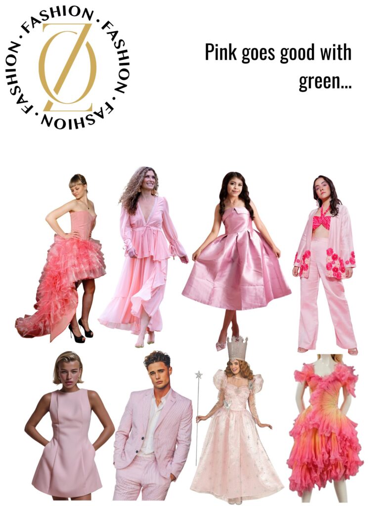 Various styles of pink apparel